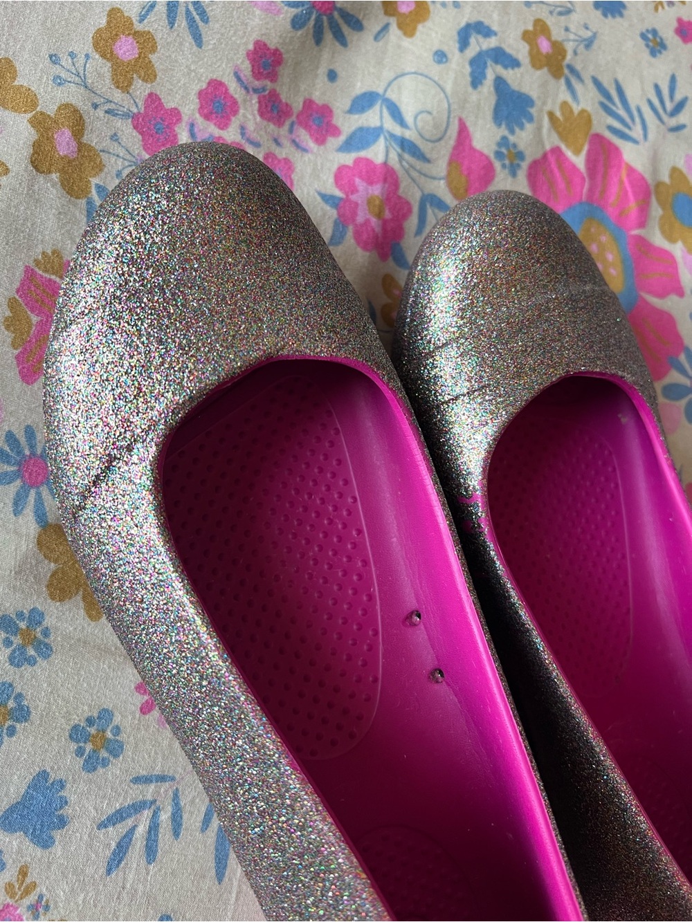 CROCS Glitter Ballet Flats - Size 8 - Picture 3 of 6